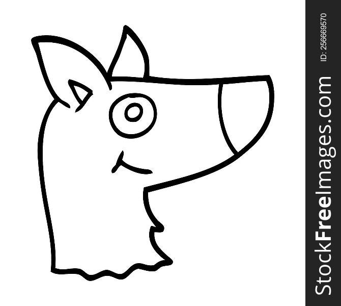line drawing cartoon happy dog