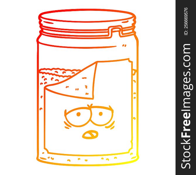 Warm Gradient Line Drawing Cartoon Glass Jar