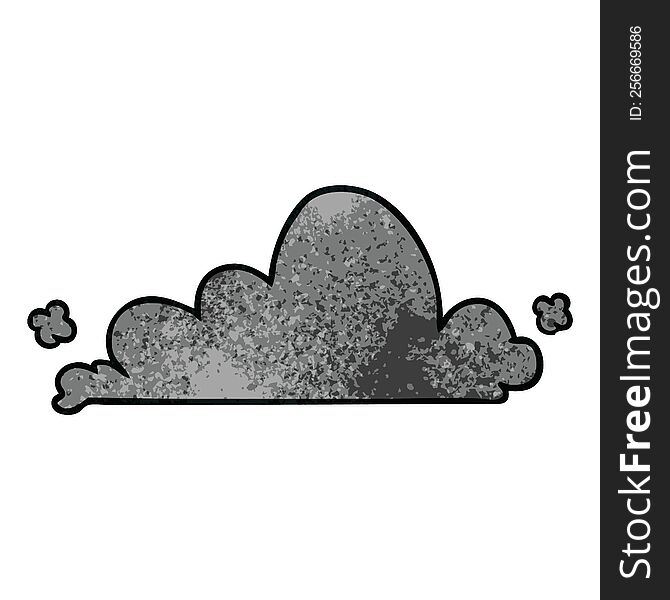 Textured Cartoon Doodle Of A White Cloud