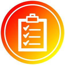Check List Circular In Hot Gradient Spectrum Royalty Free Stock Image