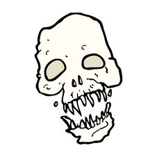 Cartoon Scary Skull Stock Image