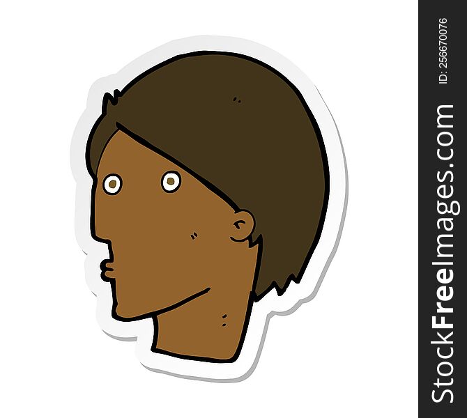 Sticker Of A Cartoon Surprised Face