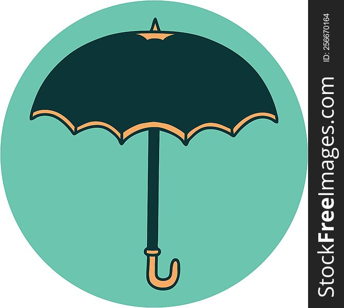 Tattoo Style Icon Of An Umbrella