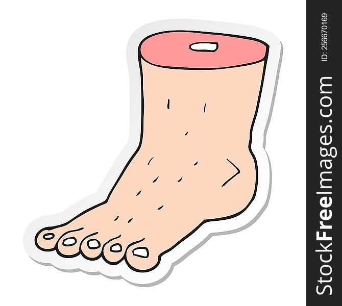 Sticker Of A Cartoon Foot