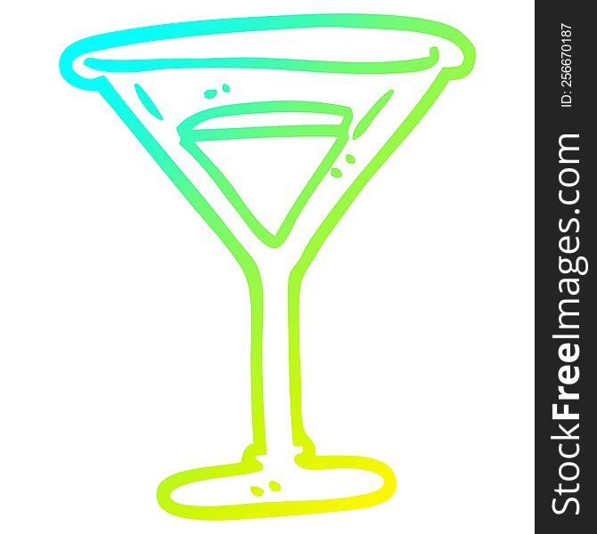 cold gradient line drawing of a cartoon red cocktail
