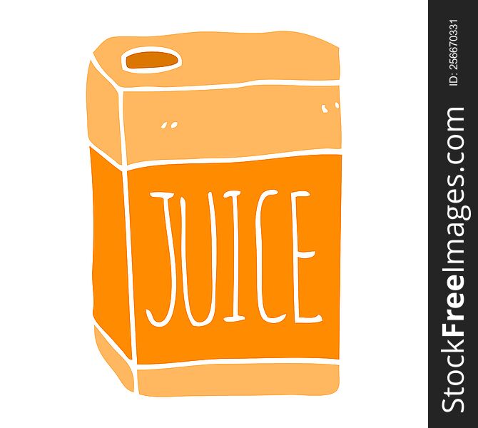 Flat Color Style Cartoon Juice Box