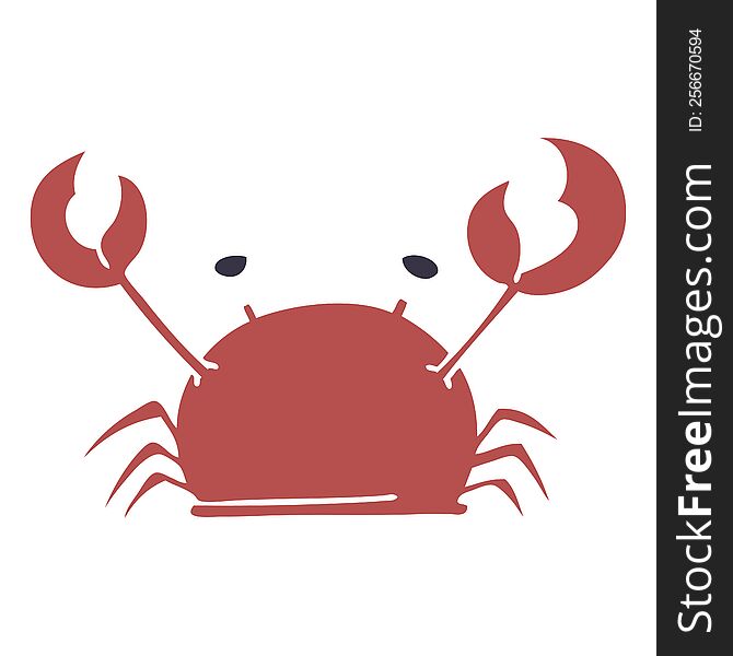 Quirky Hand Drawn Cartoon Happy Crab