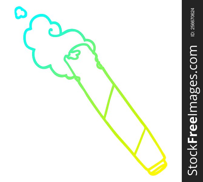 cold gradient line drawing cartoon smoking joint