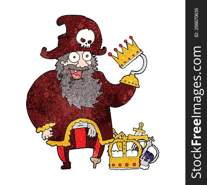 Textured Cartoon Pirate Captain