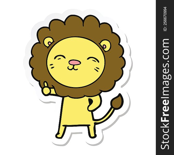 sticker of a cartoon lion