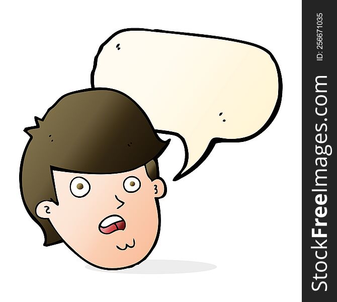 cartoon man with big chin with speech bubble