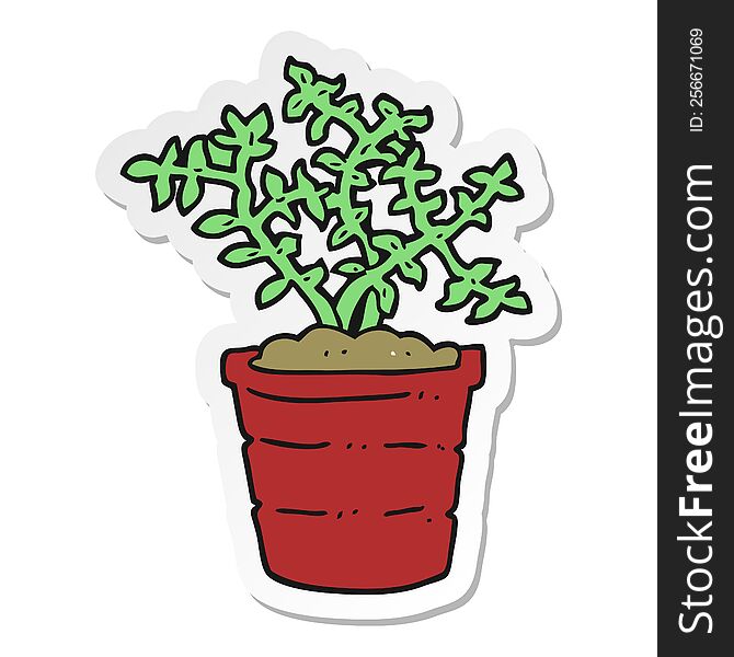 sticker of a cartoon plant