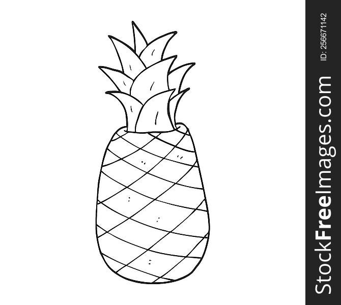 black and white cartoon pineapple