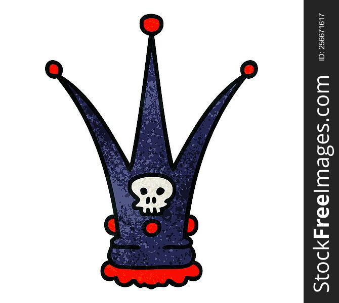 hand drawn quirky cartoon death crown. hand drawn quirky cartoon death crown