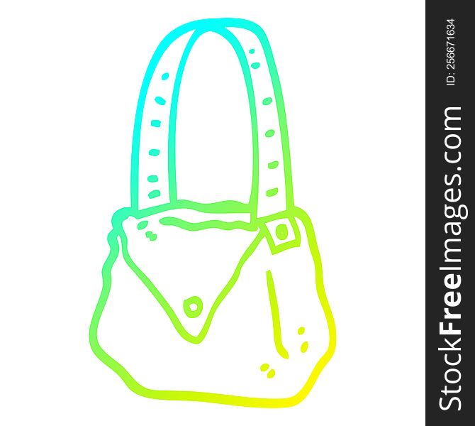 cold gradient line drawing of a cartoon satchel