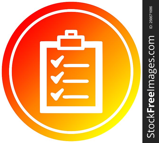 Check List Circular In Hot Gradient Spectrum