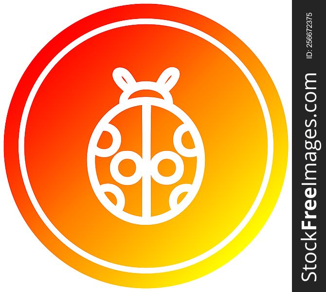 cute ladybug circular icon with warm gradient finish. cute ladybug circular icon with warm gradient finish