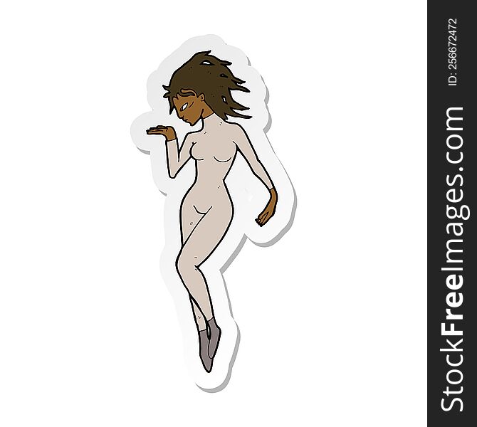 Sticker Of A Cartoon Future Space Woman