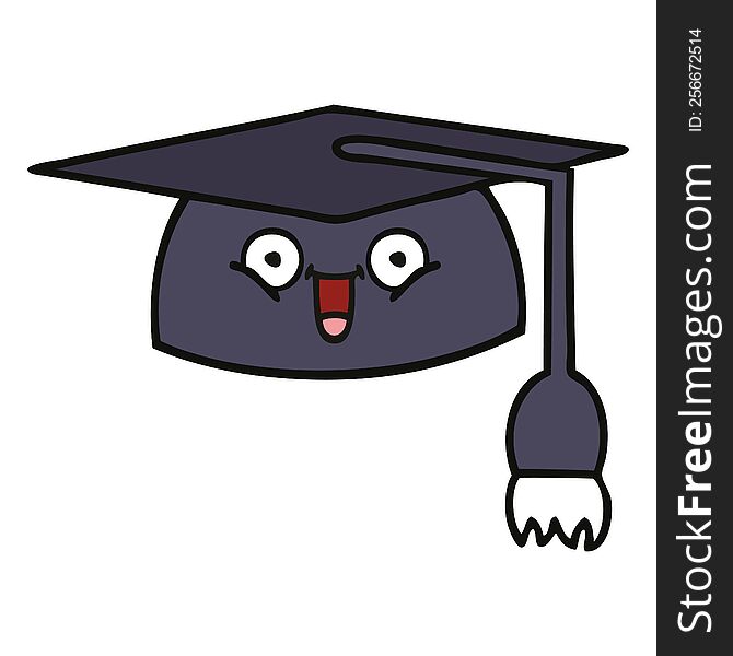 cute cartoon of a graduation hat. cute cartoon of a graduation hat