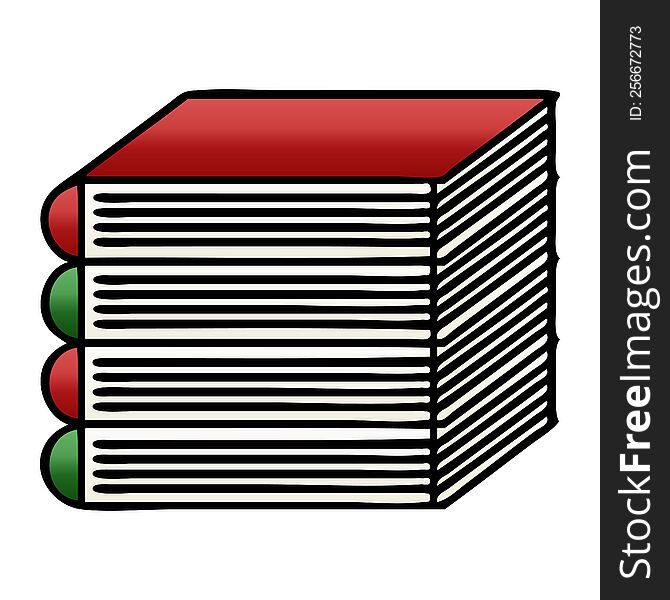 gradient shaded cartoon of a stack of books