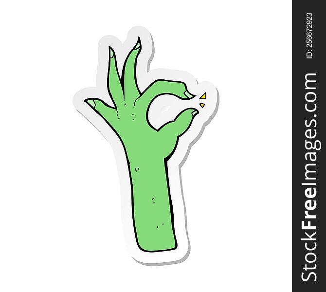 sticker of a cartoon most excellent hand gesture