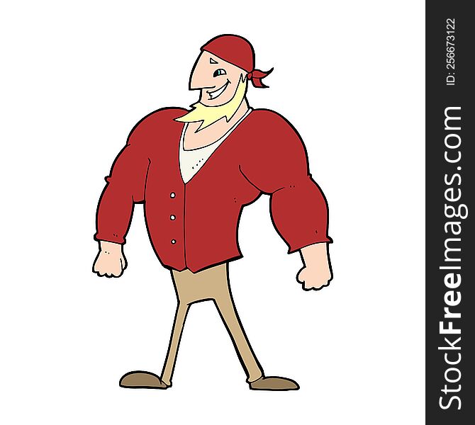 Cartoon Manly Sailor Man