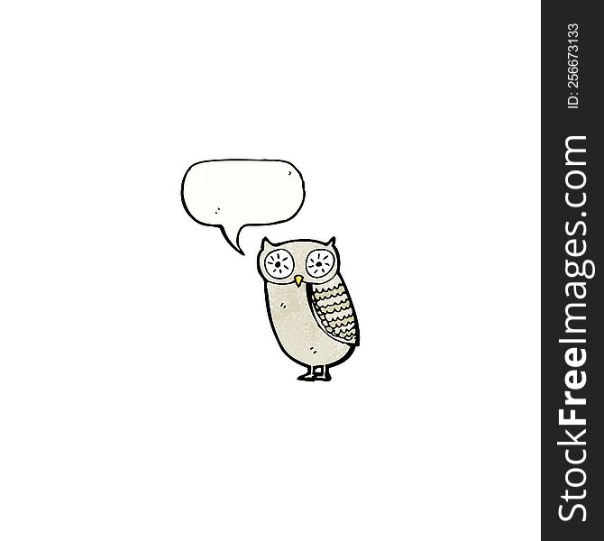 Cartoon Owl With Speech Bubble