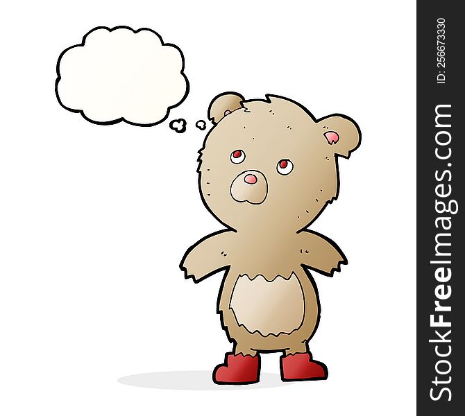 Cartoon Teddy Bear With Thought Bubble