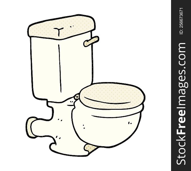 freehand drawn cartoon toilet