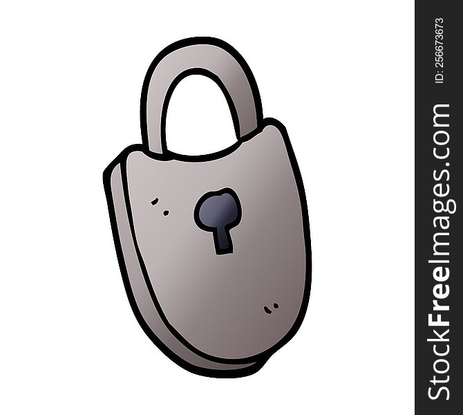 Cartoon Doodle Locked Padlock