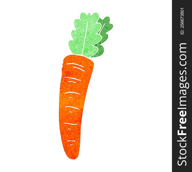 freehand retro cartoon carrot