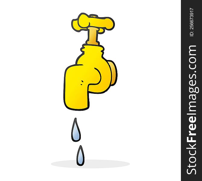 freehand drawn cartoon dripping faucet