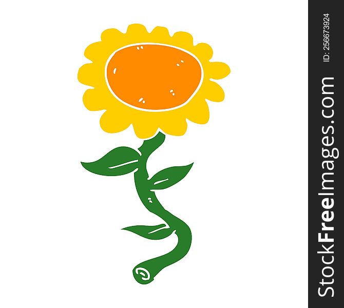 flat color style cartoon sunflower