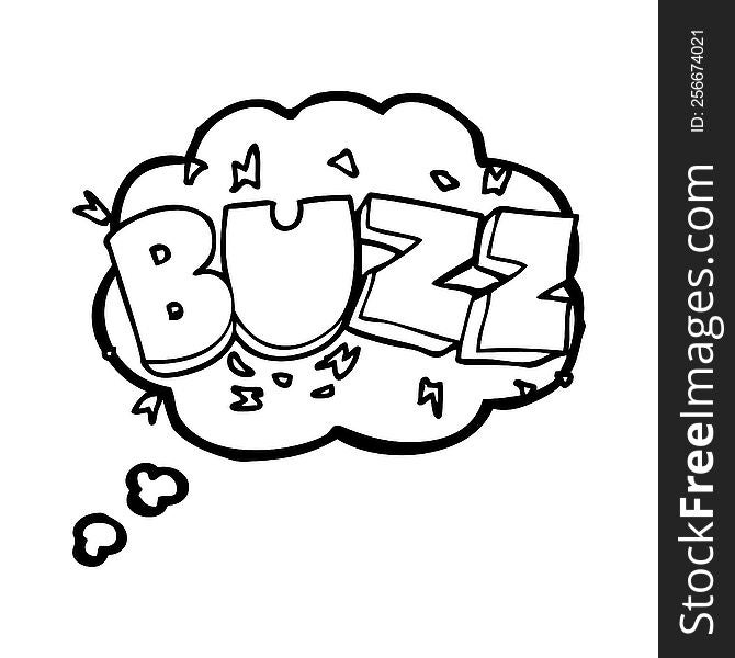 freehand drawn thought bubble cartoon buzz symbol
