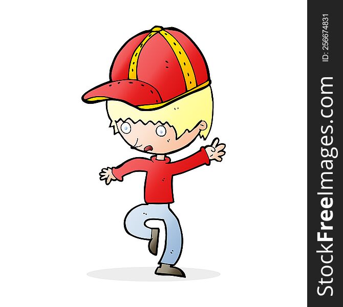 cartoon school boy wearing cap. cartoon school boy wearing cap