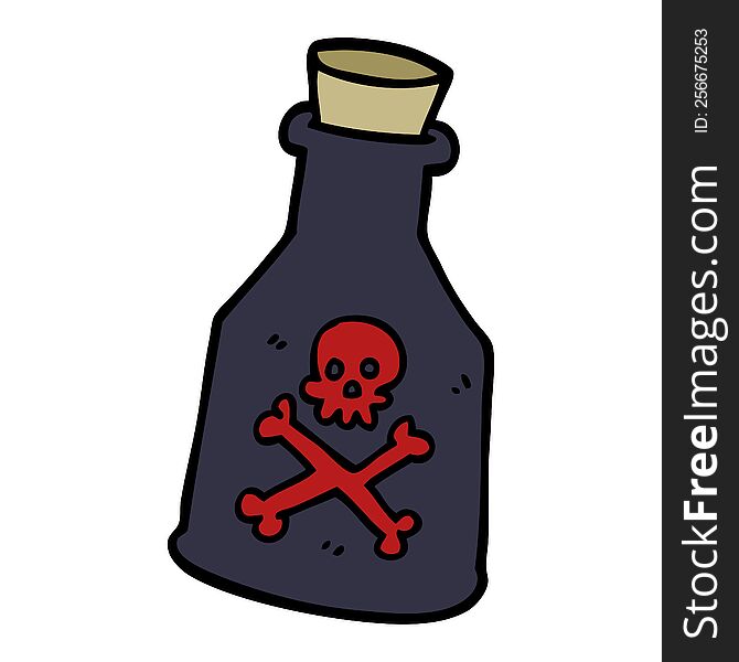 cartoon doodle poison bottle