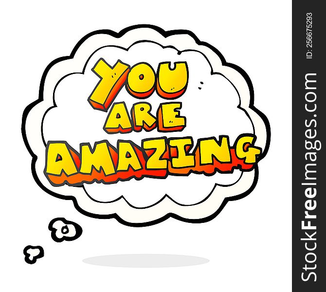 Thought Bubble Cartoon You Are Amazing Text