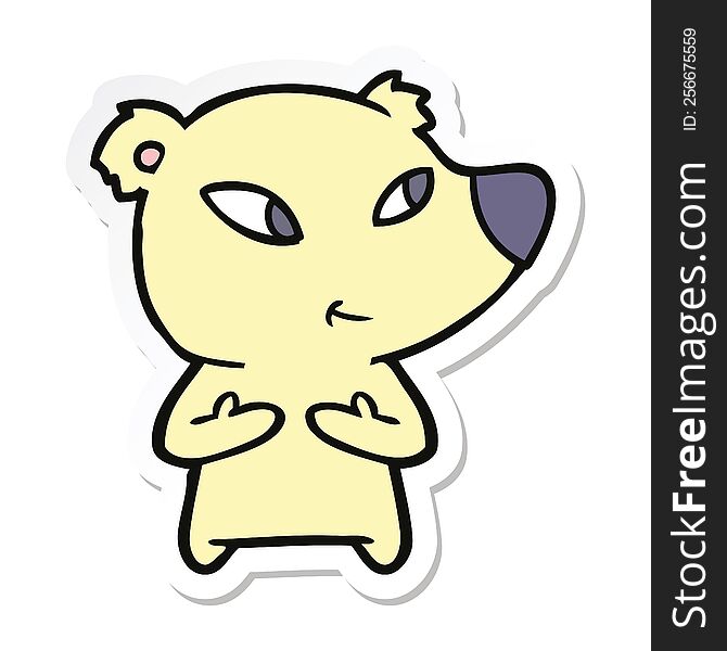 sticker of a cute cartoon bear