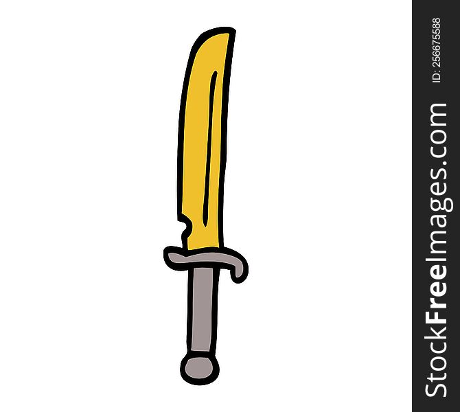 cartoon doodle bronze dagger