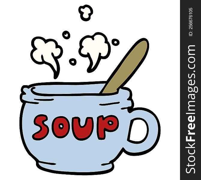 Cartoon Doodle Of Hot Soup