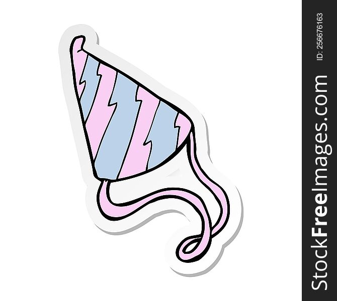 sticker of a cartoon party hat