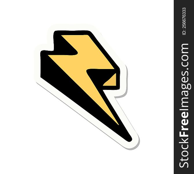 sticker of tattoo in traditional style of lighting bolt. sticker of tattoo in traditional style of lighting bolt