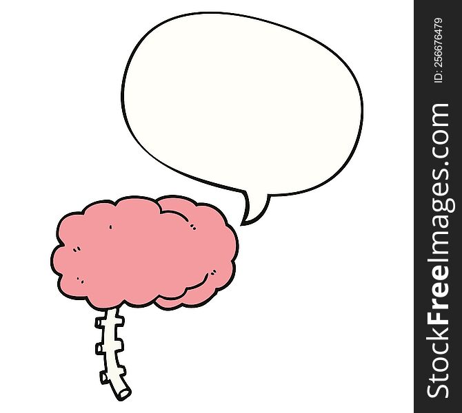 Cartoon Brain And Speech Bubble