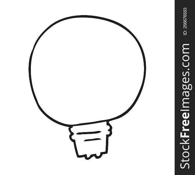 black and white cartoon light bulb