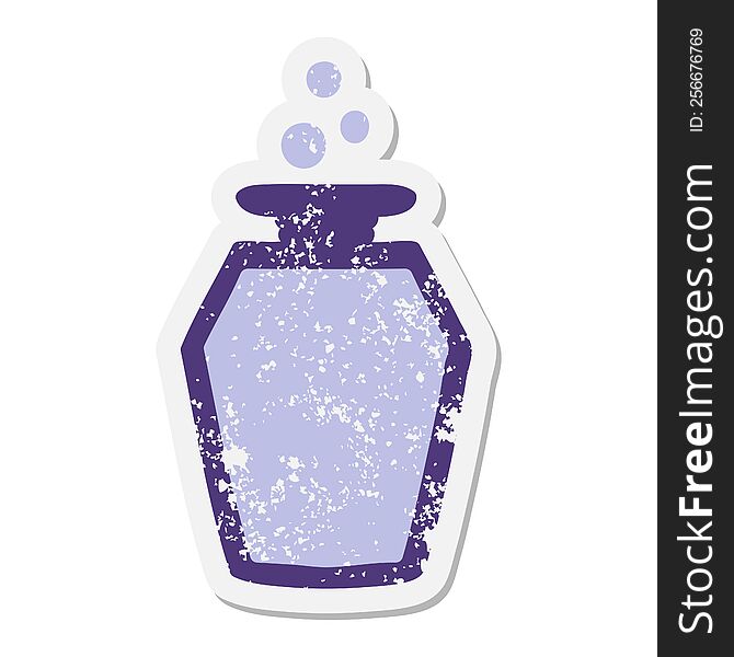 Cartoon Potion Bottle Grunge Sticker