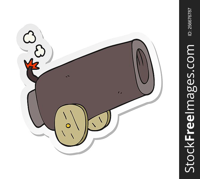 sticker of a cartoon cannon