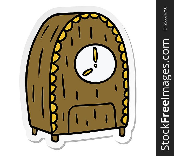 sticker cartoon doodle of an old fashioned clock