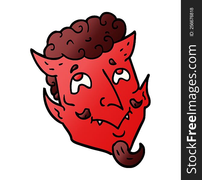 cartoon doodle devil face