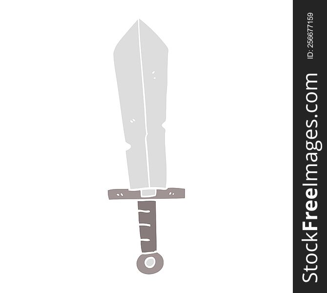 Flat Color Style Cartoon Old Sword
