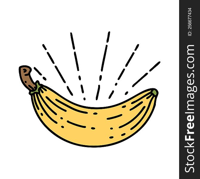 illustration of a traditional tattoo style banana